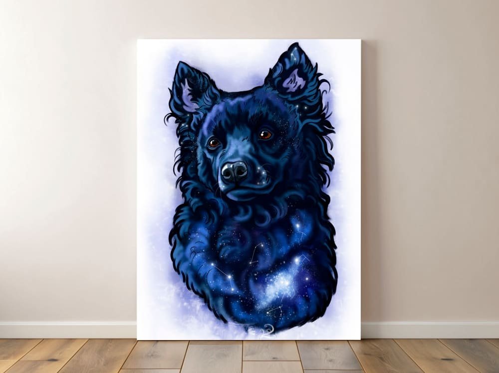 Space abstract dog portrait