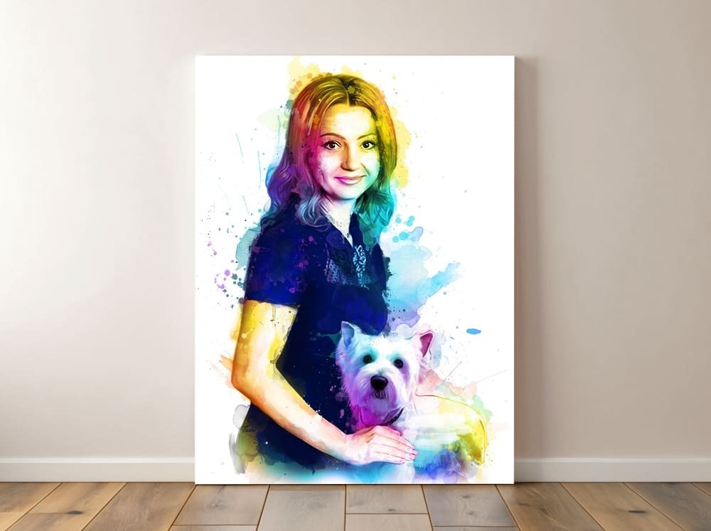 Woman with dog portrait